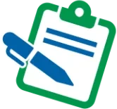 Clipboard and pen icon